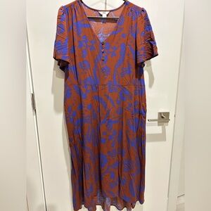 Penningtons Floral Maxi Dress in Blue and Brown